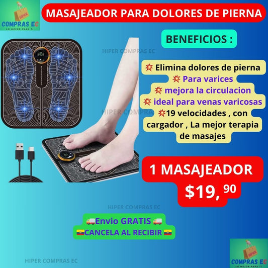 MASAJEADOR PARA PIES ELECTRONICO DE 19 VELOCIDADES