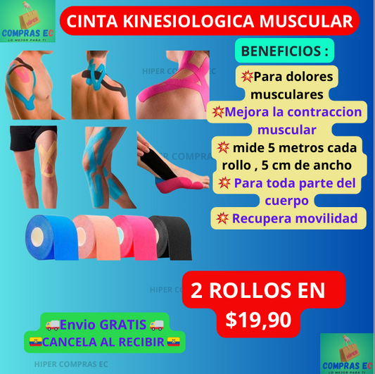 CINTA KINESIOLOGICA MUSCULAR