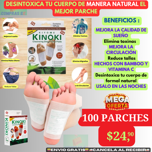100 PARCHES DESINTOXICANTES de planta de pie